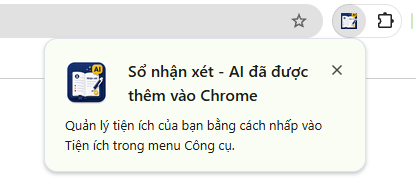 Thông báo Sổ nhận xét - AI đã được thêm vào Chrome